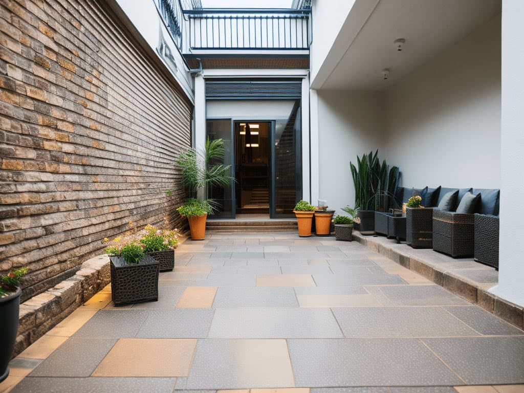 Modern patio after staging